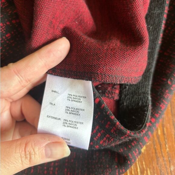Ellen Tracy red and black elastic waist skirt XL - Picture 3 of 6
